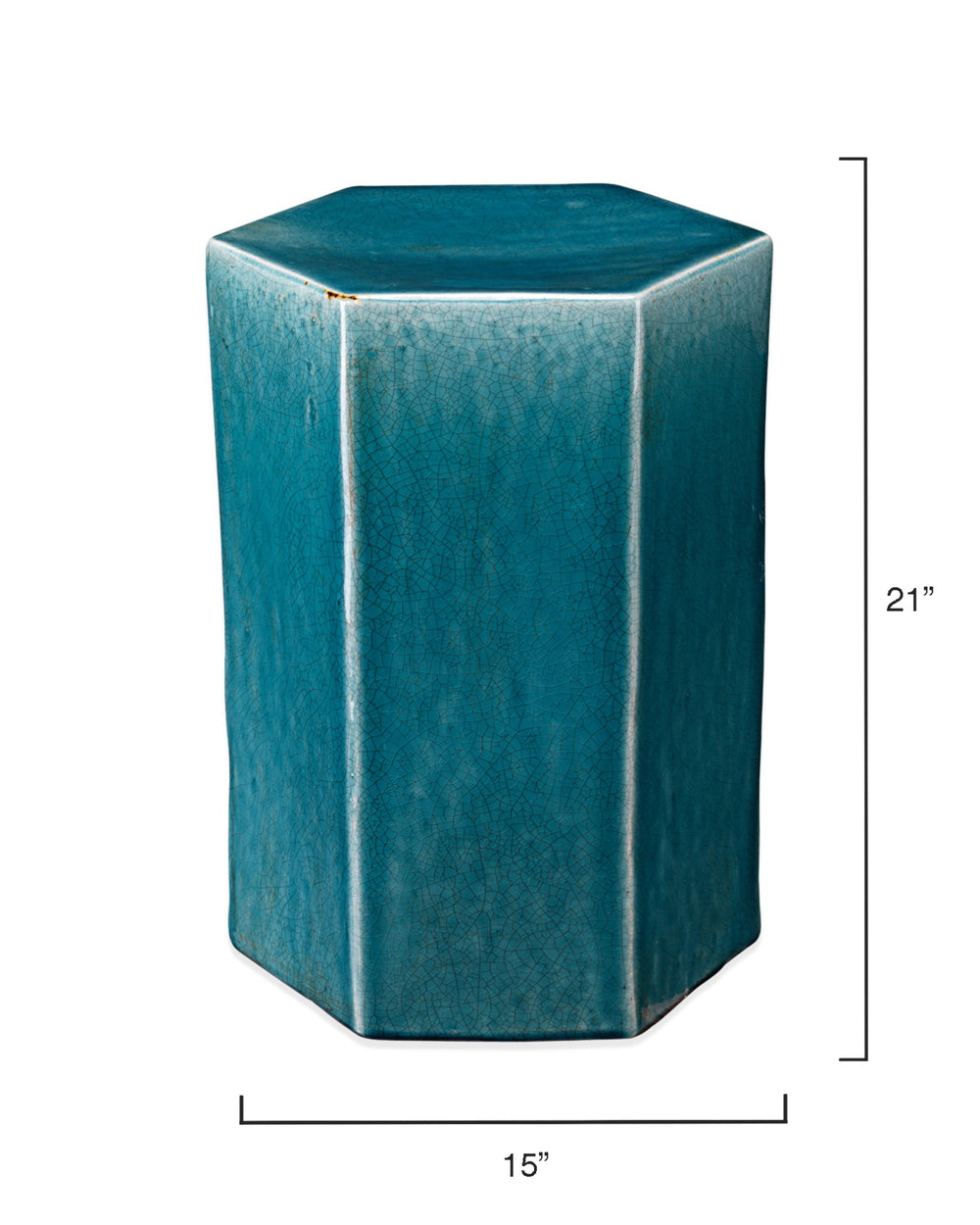 Porto Ceramic Indoor/Outdoor Side Table-Large, Azure