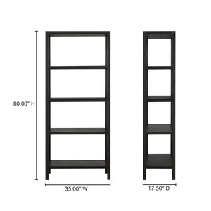 Moe's Nolan Black Bookcase with Beveled Edges