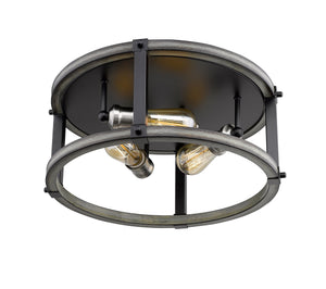 Kirkland 3 Light Flush Mount in Ashen Barnboard Finish