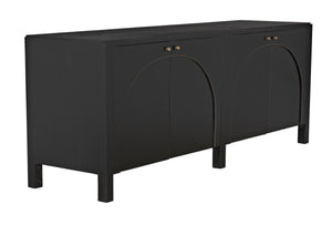 Weston Sideboard, Hand Rubbed Black with Light Brown Trim