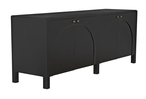 Weston Sideboard, Hand Rubbed Black with Light Brown Trim