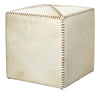 White Hair on Hide Ottoman, Small