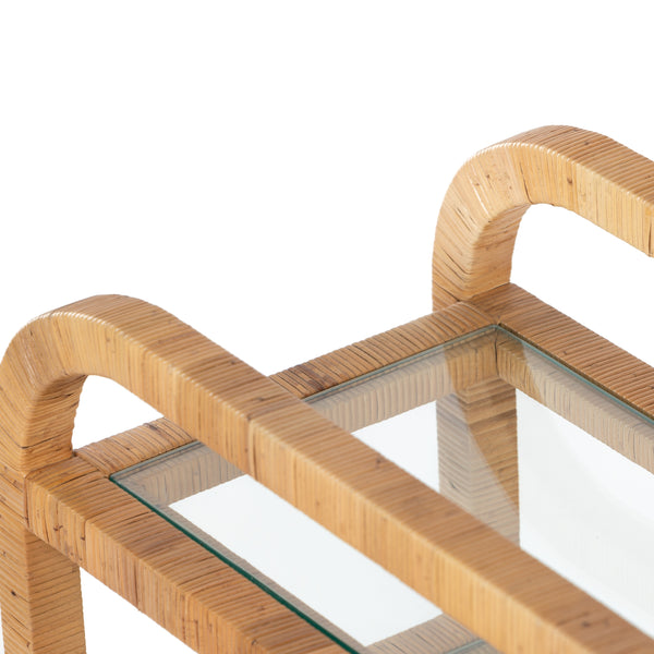 Dory Bar Cart In Honey Rattan