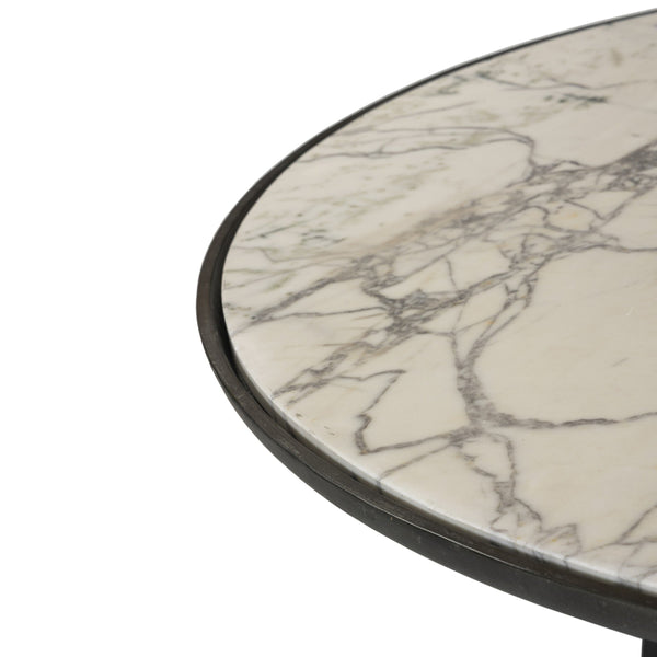 Balboa Outdoor Coffee Table - Veined White Marble