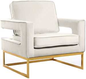 Alfonso Accent Chair In Cream Velvet