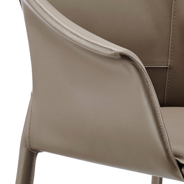 Callie Recycled Leather Dining Arm Chair, Light Mocha