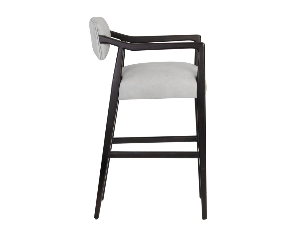 KEAGAN BARSTOOL - SALOON LIGHT GREY LEATHER