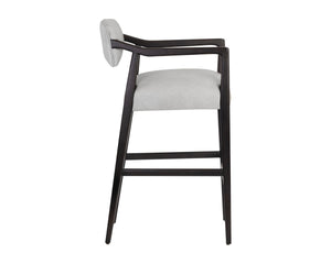 KEAGAN BARSTOOL - SALOON LIGHT GREY LEATHER