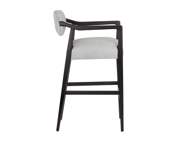 KEAGAN BARSTOOL - SALOON LIGHT GREY LEATHER