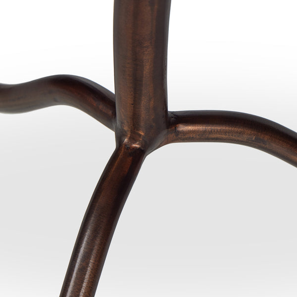 Sophie End Table in Veined White Marble