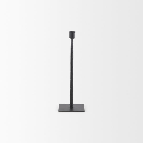 Porter 4.5L x 4.5W x 12.0H Small Black Iron Candle Holder