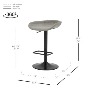 Rogue Gaslift Bar Stool In Vintage Mist Gray (Set of 2)