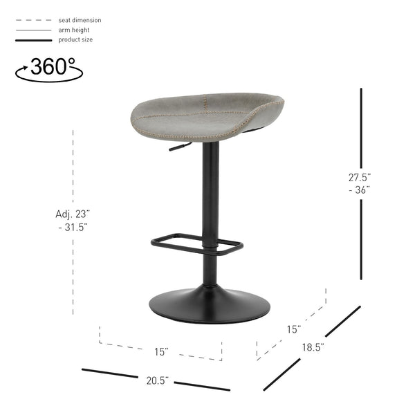 Rogue Gaslift Bar Stool In Vintage Mist Gray (Set of 2)