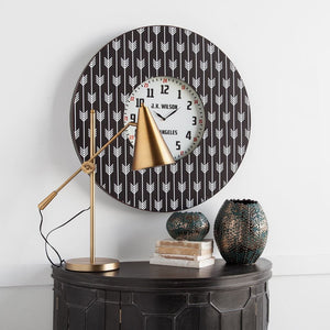 Fragon I (26"H) Gold-Tone Metal Adjustable Cone Shade Table Lamp