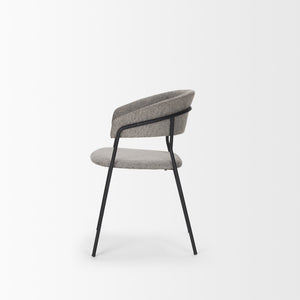 Carolyn Dining Chair w/ Gray Fabric & Matte Black Metal