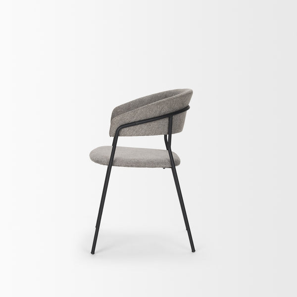 Carolyn Dining Chair w/ Gray Fabric & Matte Black Metal