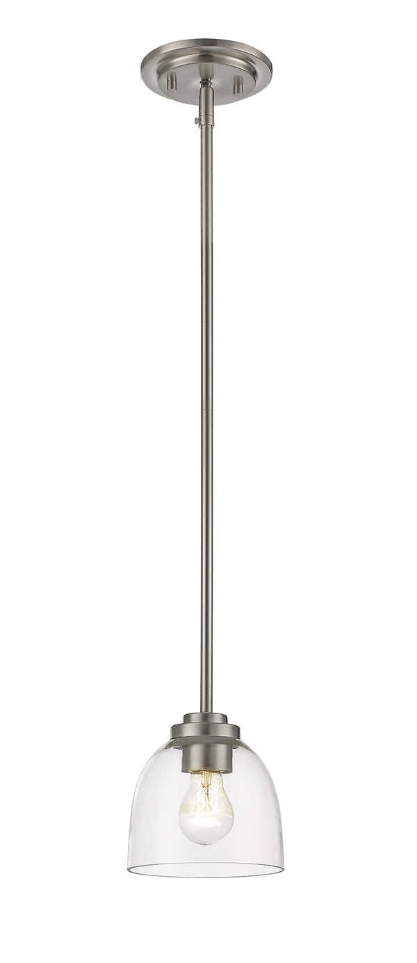 Ashton  1 Light Mini Pendant in Brushed Nickel Finish