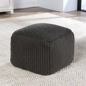 Classic Home Performance Prism Pouf - Dark Gray