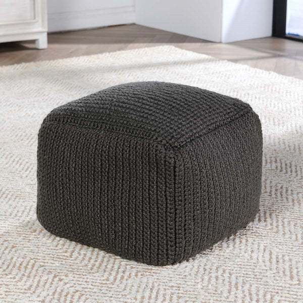 Classic Home Performance Prism Pouf - Dark Gray
