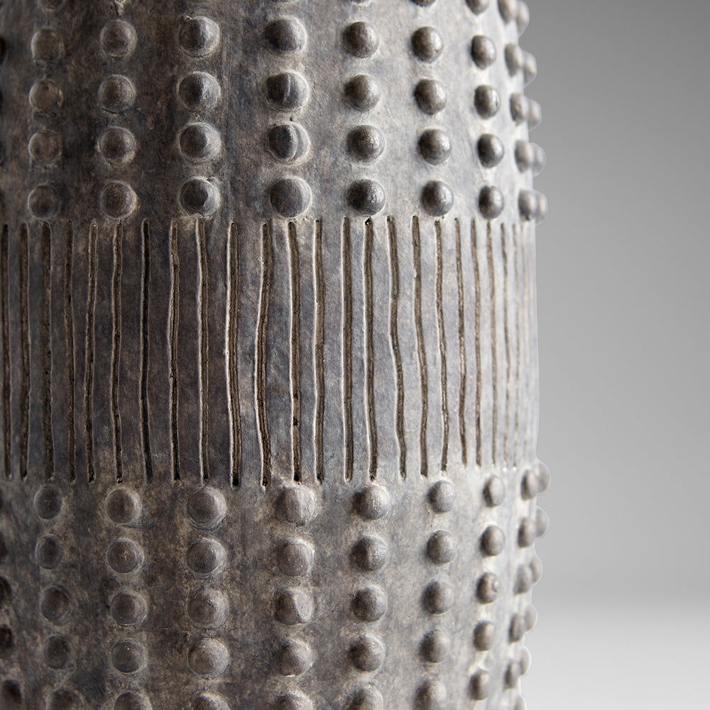 Tall Scoria Vase in Gray