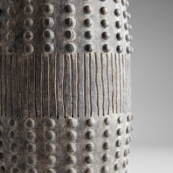 Tall Scoria Vase in Gray