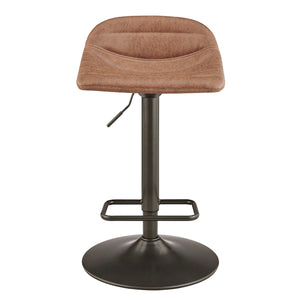 Koa KD PU Gaslift Swivel Bar Stool, Umber Brown