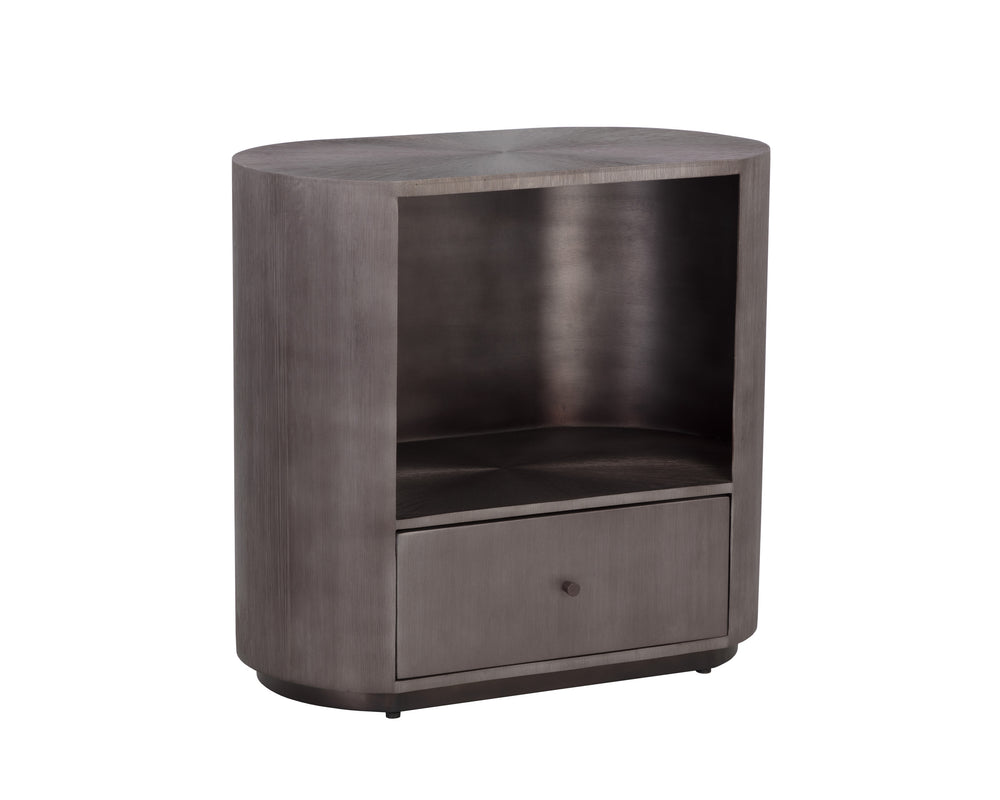 SIENA NIGHTSTAND - OVAL - GUNMETAL