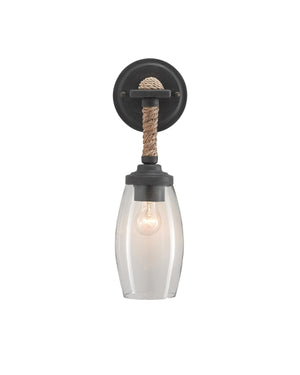 Hightider Wall Sconce In French Black & Natural