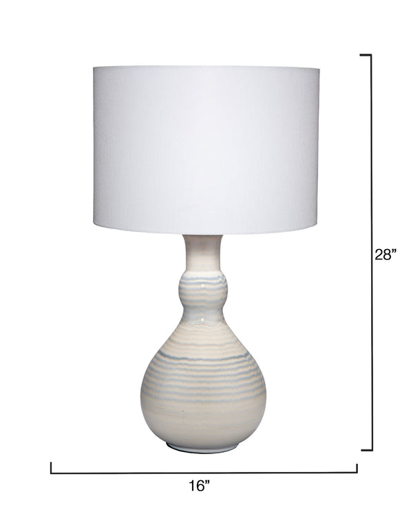Droplet Ceramic Table Lamp with Linen Shade, Blue