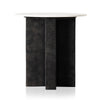 Terrell Round End Table In Plsh White