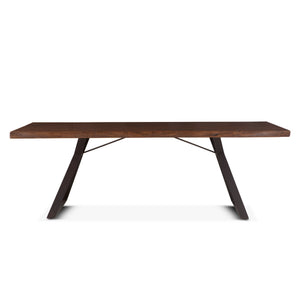 London Loft 94-Inch Acacia Wood Live Edge Dining Table in Walnut Finish