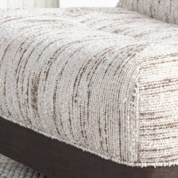Crandall Upholstered Swivel Chair - Cocoa Cream with Tufted Backrest