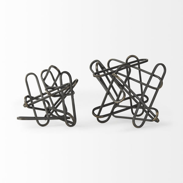 Henderson 12.2L x 9.1W x 9.1H Black Metal Paperclip Decorative Object