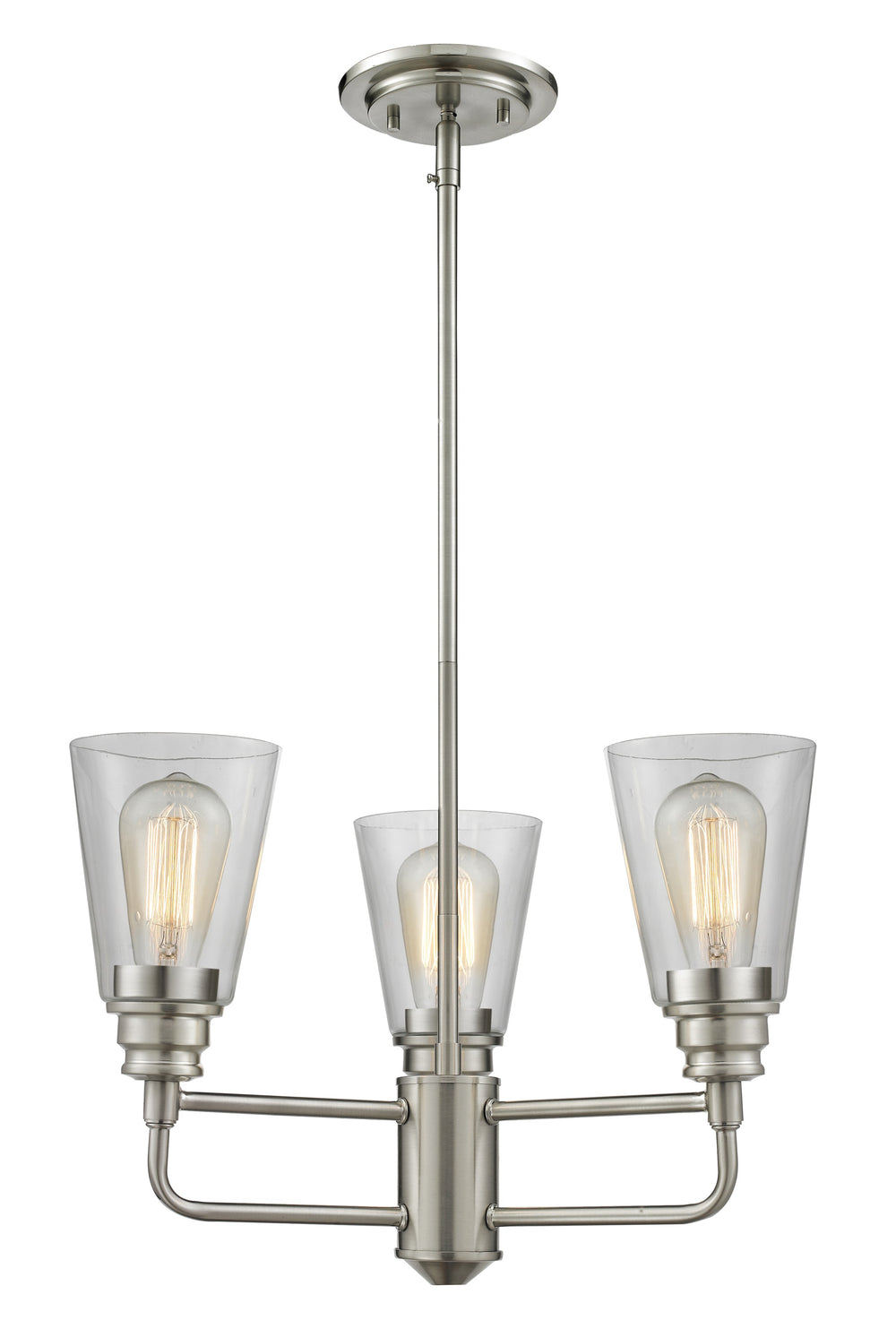 Annora 3 Light Chandelier in Brushed Nickel Finish
