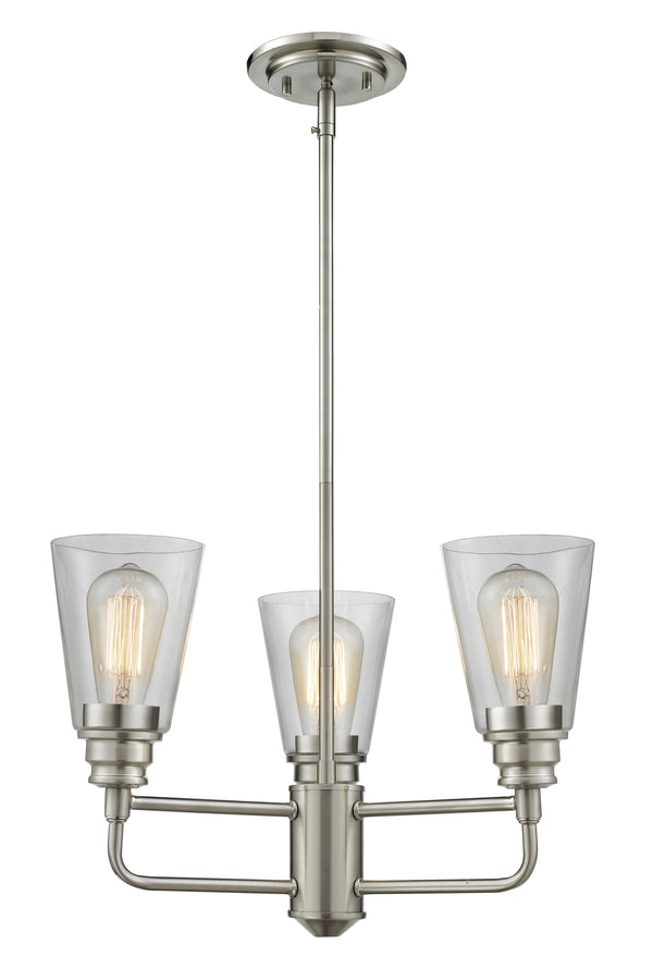 Annora 3 Light Chandelier in Brushed Nickel Finish