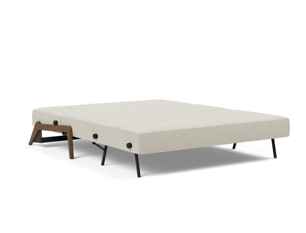 CUBED QUEEN SOFA BED in MIXED DANCE NATURAL FABRIC WITH Dark Wood LEGS 527
