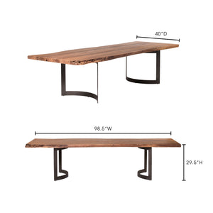 Moe's Bent Small Dining Table in Natural Acacia Wood