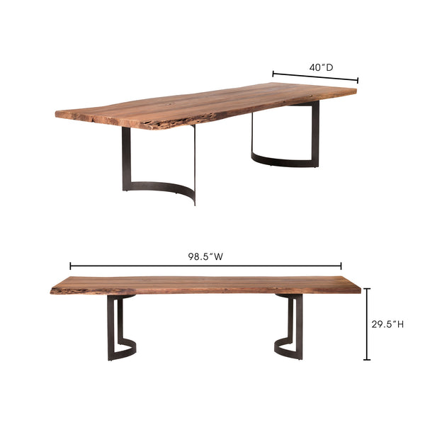 Moe's Bent Small Dining Table in Natural Acacia Wood