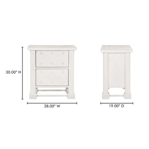 Moe's Clement Nightstand Whitewashed Mango Wood