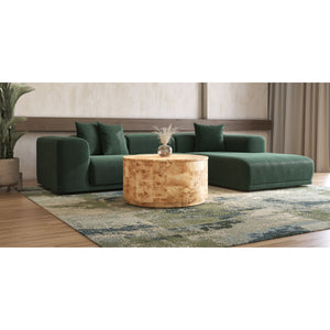 Arsenio Burl Wood Round Coffee Table, Natural Burl