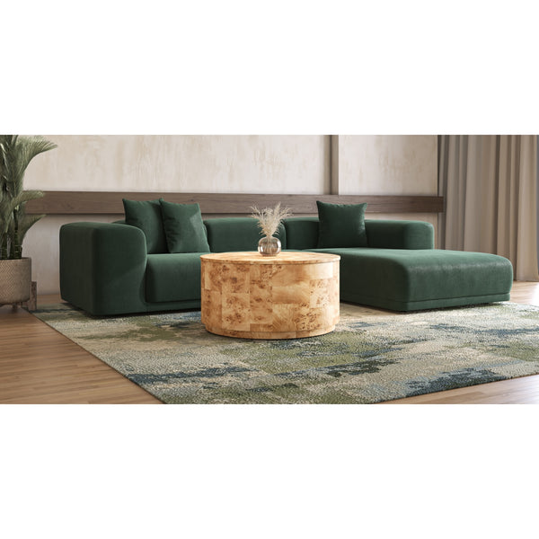Arsenio Burl Wood Round Coffee Table, Natural Burl