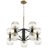 Helios Chandelier in Noir / Aged Brass