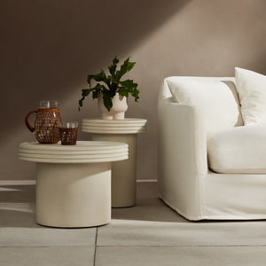 Grecia Outdoor End Table Set In White