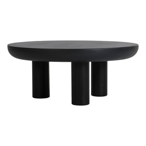 Rocca Black Coffee Table with Stone Top