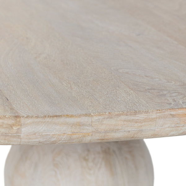 Hera Solid Wood Round Dining Table with Pedestal Base