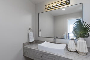 Kube 5 Light Vanity in Matte Black + Chrome Finish