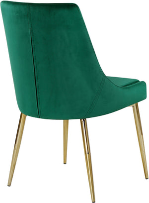 Lynette Dining Chair In Green Velvet
