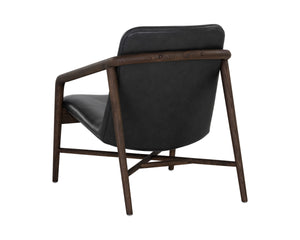 CINELLI LOUNGE CHAIR - DISTRESSED BROWN - BRENTWOOD CHARCOAL LEATHER