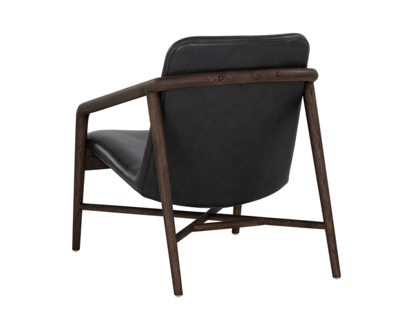 CINELLI LOUNGE CHAIR - DISTRESSED BROWN - BRENTWOOD CHARCOAL LEATHER