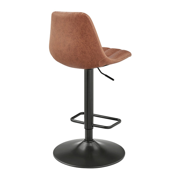 Robert KD PU Gaslift Swivel Bar Stool, Umber Brown